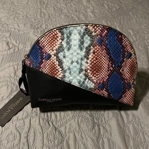 Isabella Scott Multicolor Snakeskin Cosmetic Style Pouch
